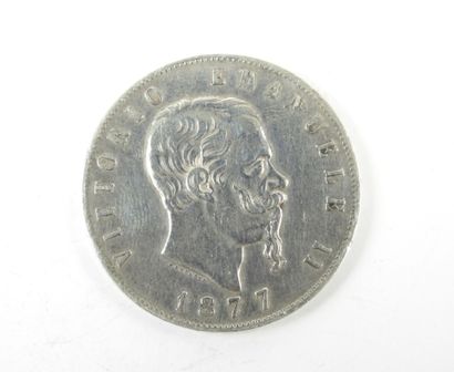 ITALIE. Vittorio Emanuel II. 5 lires argent...