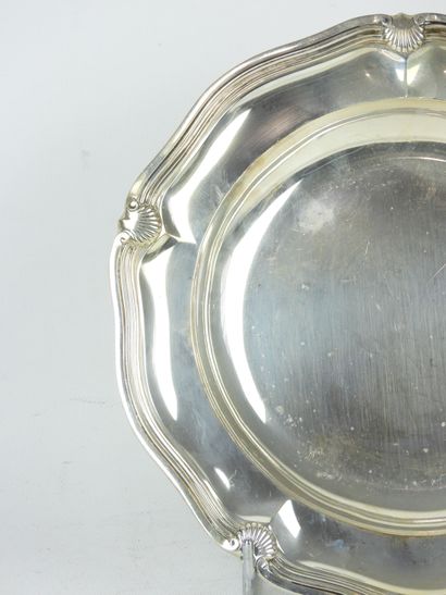 925/1000° silver SQUARE FLAT with shell decoration....
