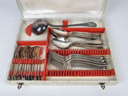 CHRISTOFLE. Set of silver-plated Malmaison-model...