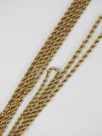 NECKLACE in 585/1000° yellow gold. Weight...