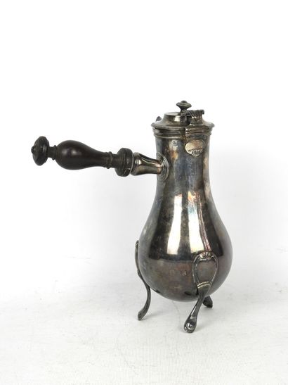 Tripod silver VERSEUSE with blackened wooden...
