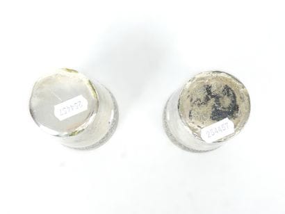 TWO silver GOBELETS with chased floral frieze...