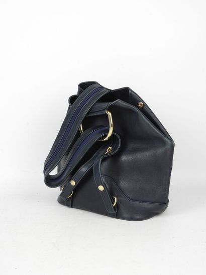 VINTAGE. Set of four canvas, fabric and leather...