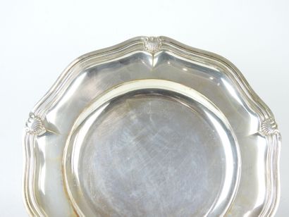 925/1000° silver serving plate with shell...