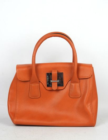 LE TANNEUR. Sac à main Nina en cuir orange....