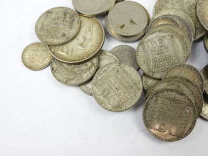 FRANCE. Monnaies argent dont 10 francs Turin,...
