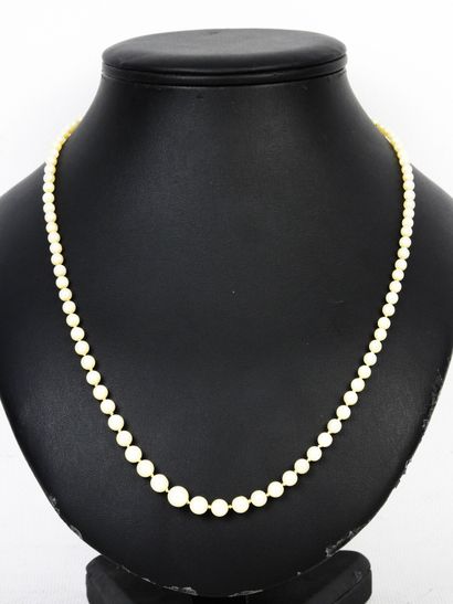 COLLIER de perles en chute avec fermoir or...