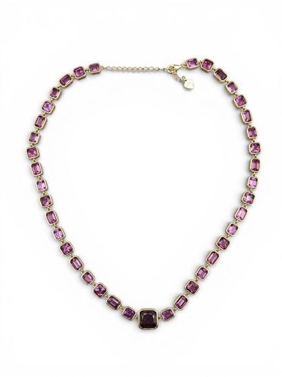 Collier en argent doré 925 millièmes orné...