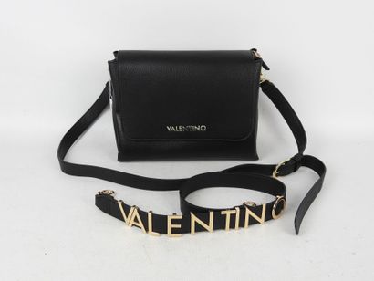 VALENTINO. Shoulder bag in black grained...