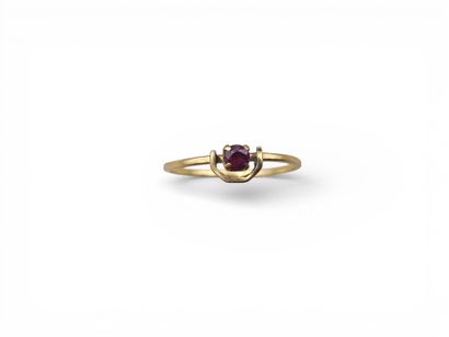 BAGUE octogonale en or jaune 750 millièmes...