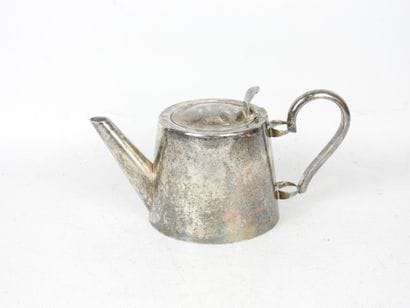 LOT in SILVER METAL including a coffee pot,...