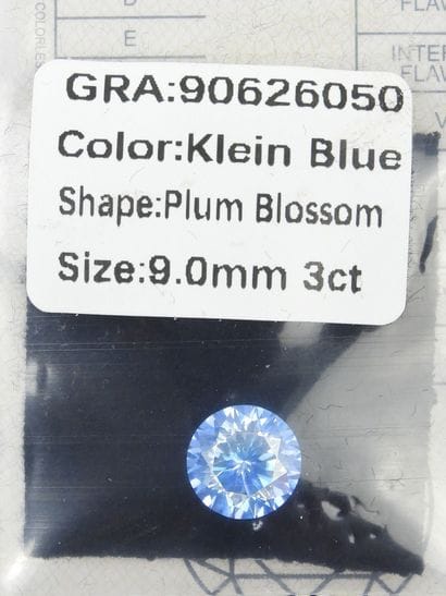 Moissanite Round Blue Klein 3.00 cts GRA...
