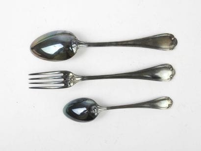 Two silver-plated BAPTISM COVERS. In box...