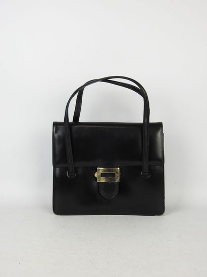 VINTAGE. Handbag with gussets and two handles...
