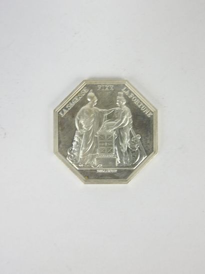 JETON octogonal en argent 950/1000° Bicentenaire...