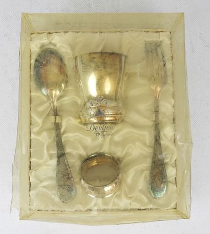 Two silver-plated BIRTHING GIFT BOXES including...