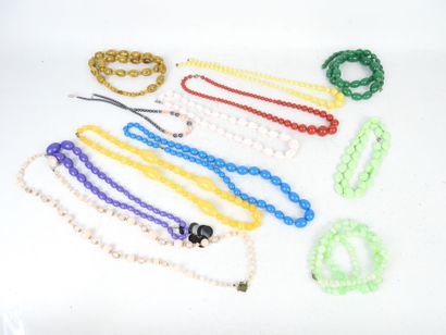 BIJOUX FANTAISIE. Lot comprenant colliers...