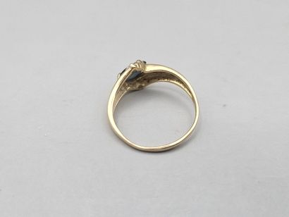Bague godronnée en or jaune 750 millièmes...