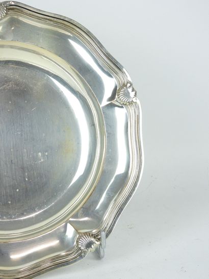 925/1000° silver SQUARE FLAT with shell decoration....