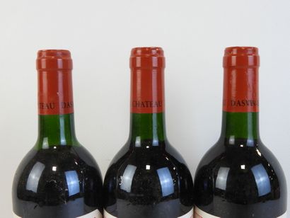 3 bouteilles CHATEAU DASVIN-BEL-AIR, Haut-Médoc,...