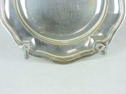 925/1000° silver SQUARE FLAT with shell decoration....