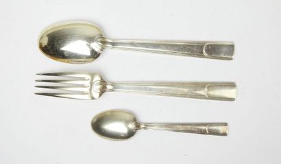 CHRISTOFLE. Silver-plated cutlery set Gabon...