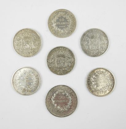 FRANCE et BELGIQUE. Lot de monnaies argent...
