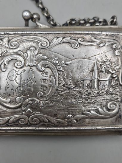 Rectangular silver MINAUDIÈRE, 800 thousandths,...