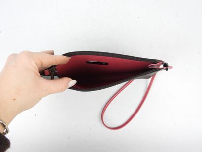LONGCHAMP - Paris. Brown and pink leather...