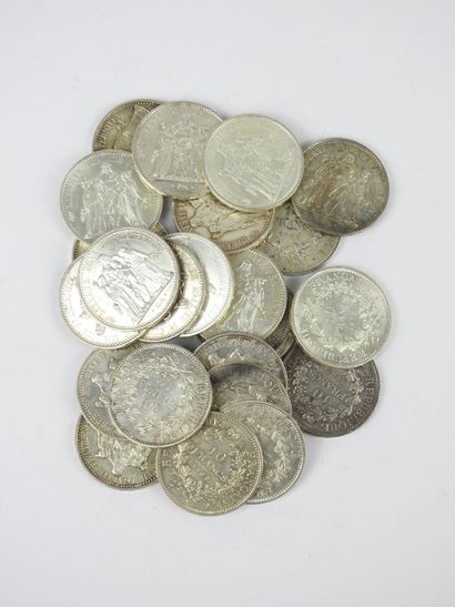 FRANCE. 24 monnaies 10 francs Hercule argent....
