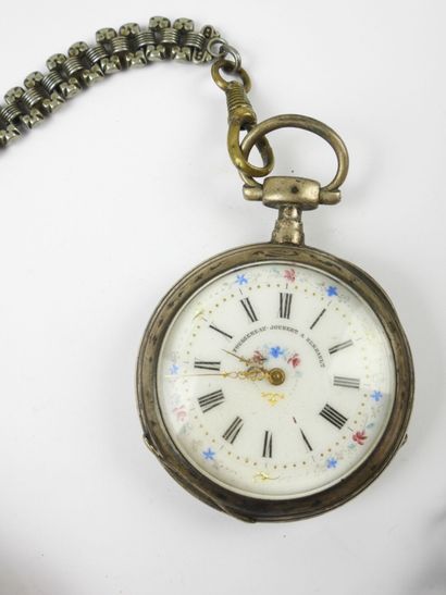 OMEGA. Montre de gousset en acier. Cadran...