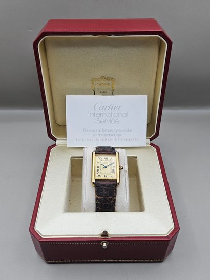 CARTIER.
Montre bracelet d'homme en argent...