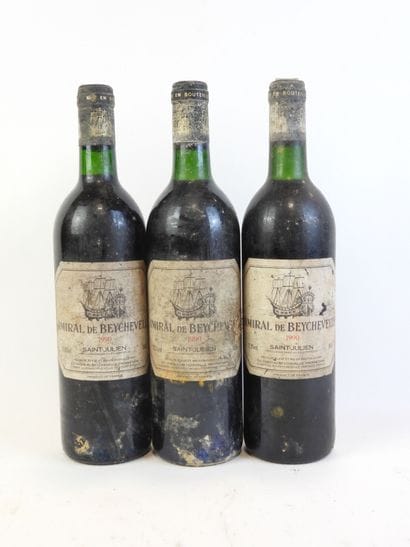 3 bouteilles AMIRAL DE BEYCHEVELLE, Saint-Julien,...