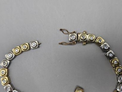 BRACELET LIGNE articulé en or jaune et gris...