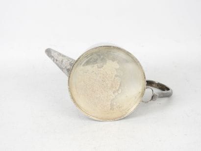 LOT in SILVER METAL including a coffee pot,...