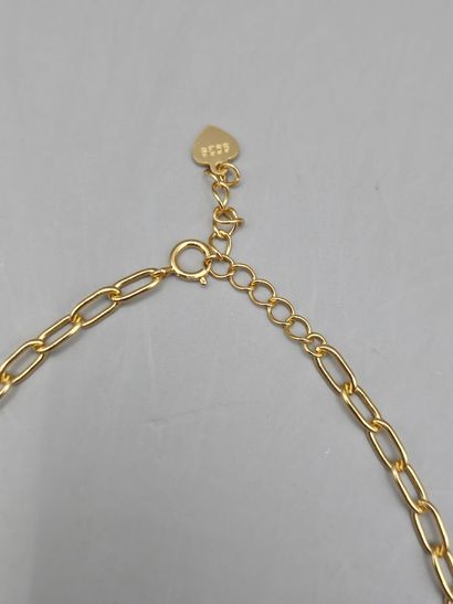 Collier draperie en argent doré 925 millièmes...