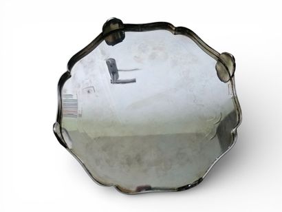 Silver-plated scalloped presentation PLATE...