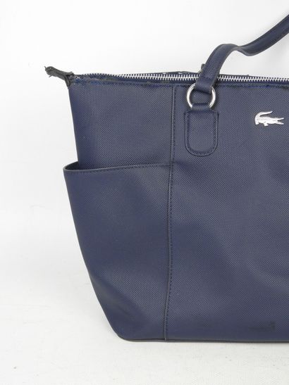 LACOSTE - Paris. Blue canvas handbag. 25...