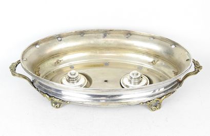 Three silver-plated serving platters, filet...