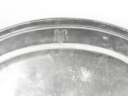 Three silver-plated serving platters, filet...