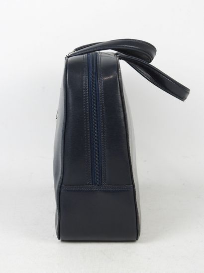 LANCEL - Paris. Navy leather handbag, 24...
