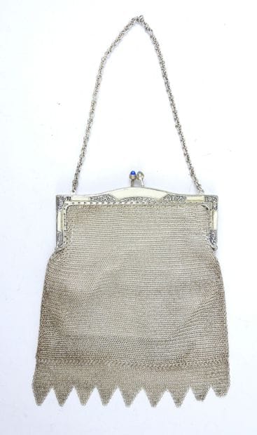 Reunion of TWO silver-plated mesh BOURSES....