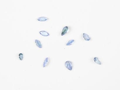 Lot of Tanzanites in leaf size 2,63 gr