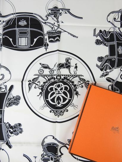 HERMES - Paris. Silk square decorated with...