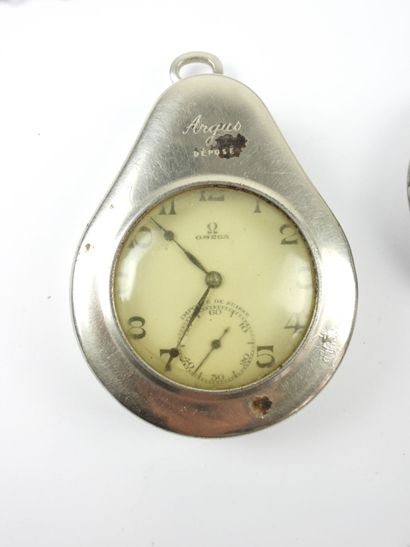 OMEGA. Montre de gousset en acier. Cadran...