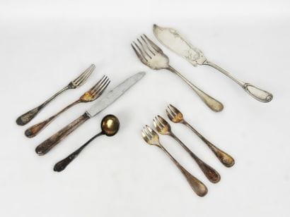 CHRISTOFLE. Set of silver-plated cutlery,...
