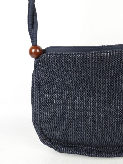 VINTAGE. Set of four canvas, fabric and leather...