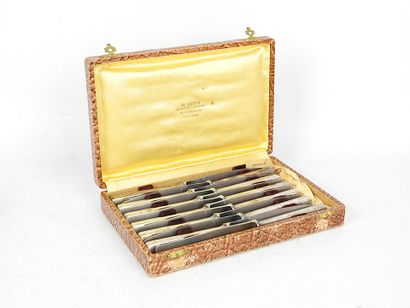 CHRISTOFLE. Silver-plated cutlery set Gabon...