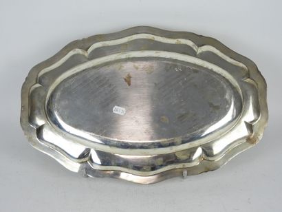925/1000° silver serving plate, oblong shape...