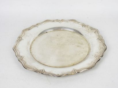 925/1000° silver serving plate, scalloped...